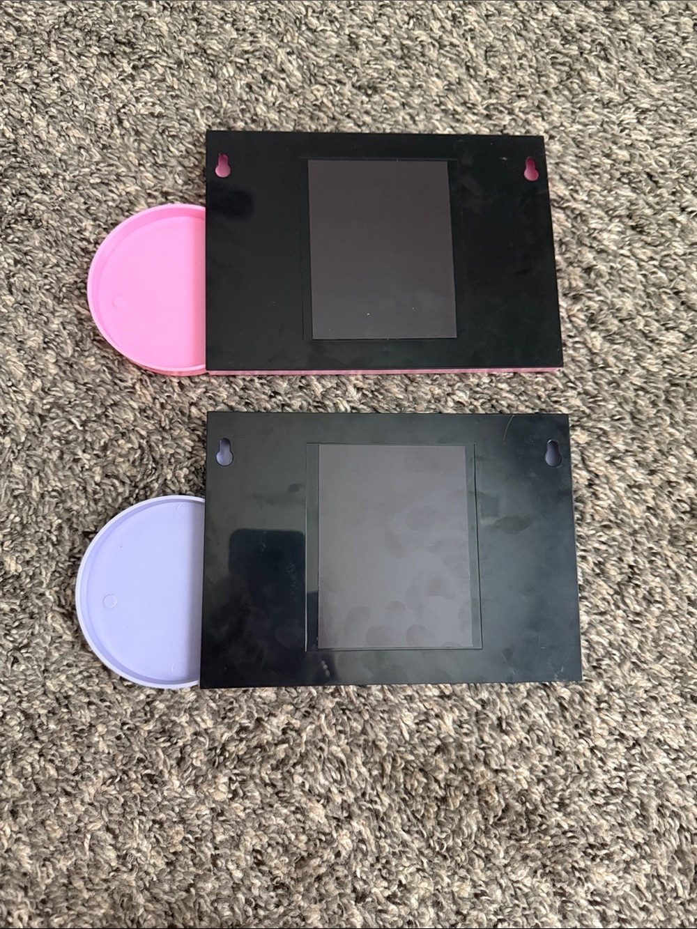 Set of 2 Cute Smiley Cork Photo Frames - Pink & Lavender - Picture 2 of 2